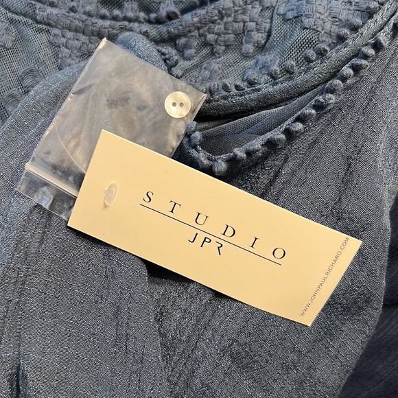 Studio JPR Dusty Blue Lace & Crinkled Crepe Dress - Size 2X - Picture 13 of 16